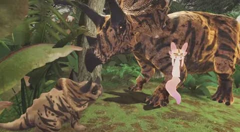 恐竜VR体験の様子